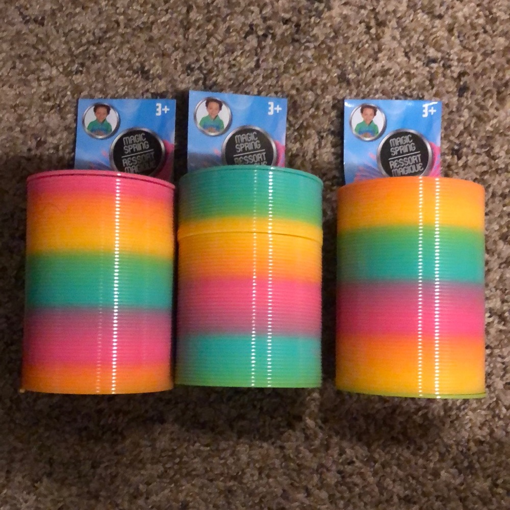 3 Rainbow Slinkies Brand New Never Opened